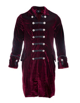 Velvet Frock Coat in Burgundy