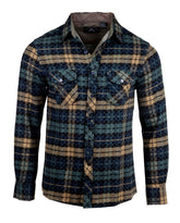 Men's Casual Flannel Fashion Button Up Shirt - Get Rhythm in Olive by Rock Roll n Soul