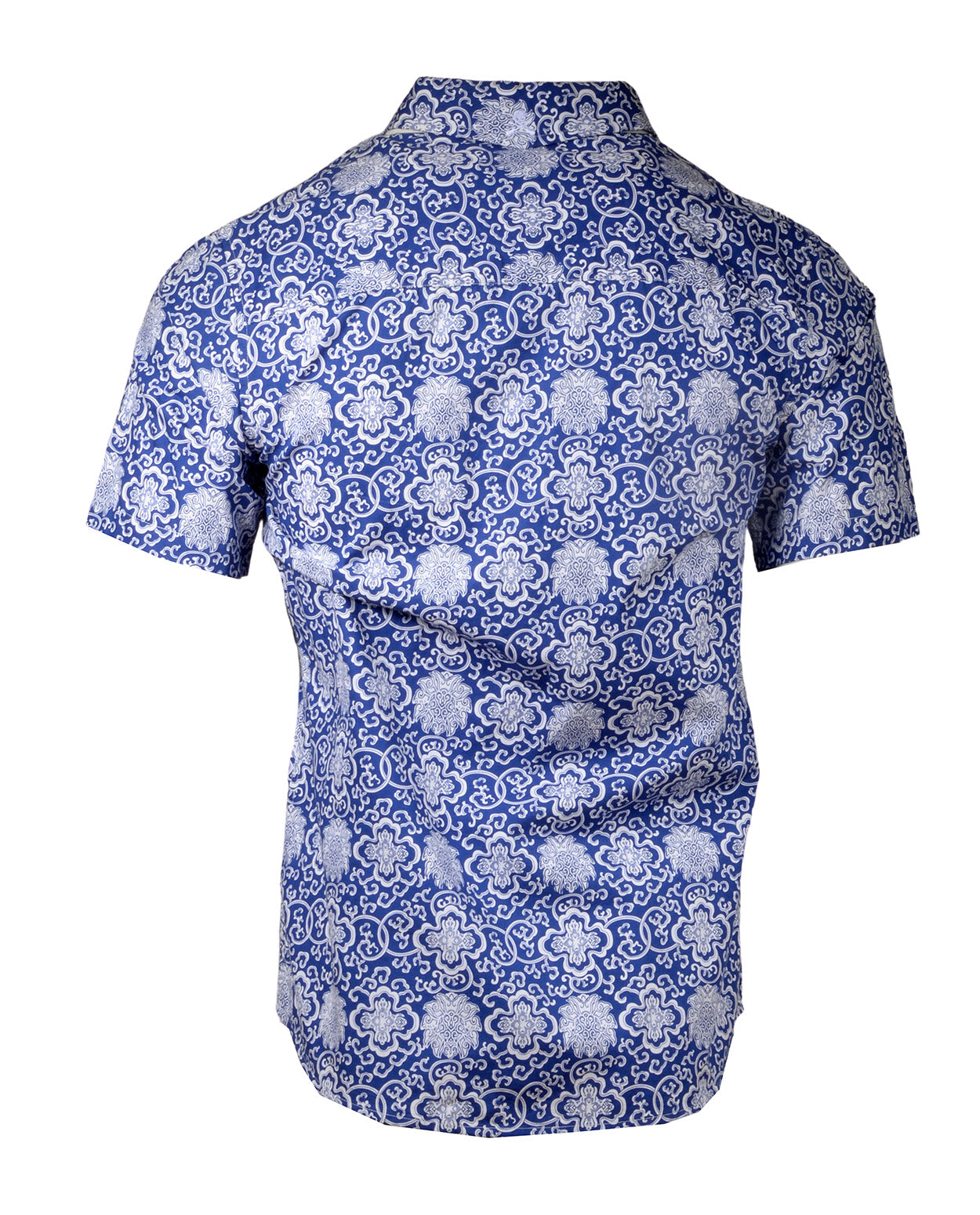 Men's Casual Fashion Button Up Shirt - S/S Blue Morning Blue Day by Rock Roll n Soul1