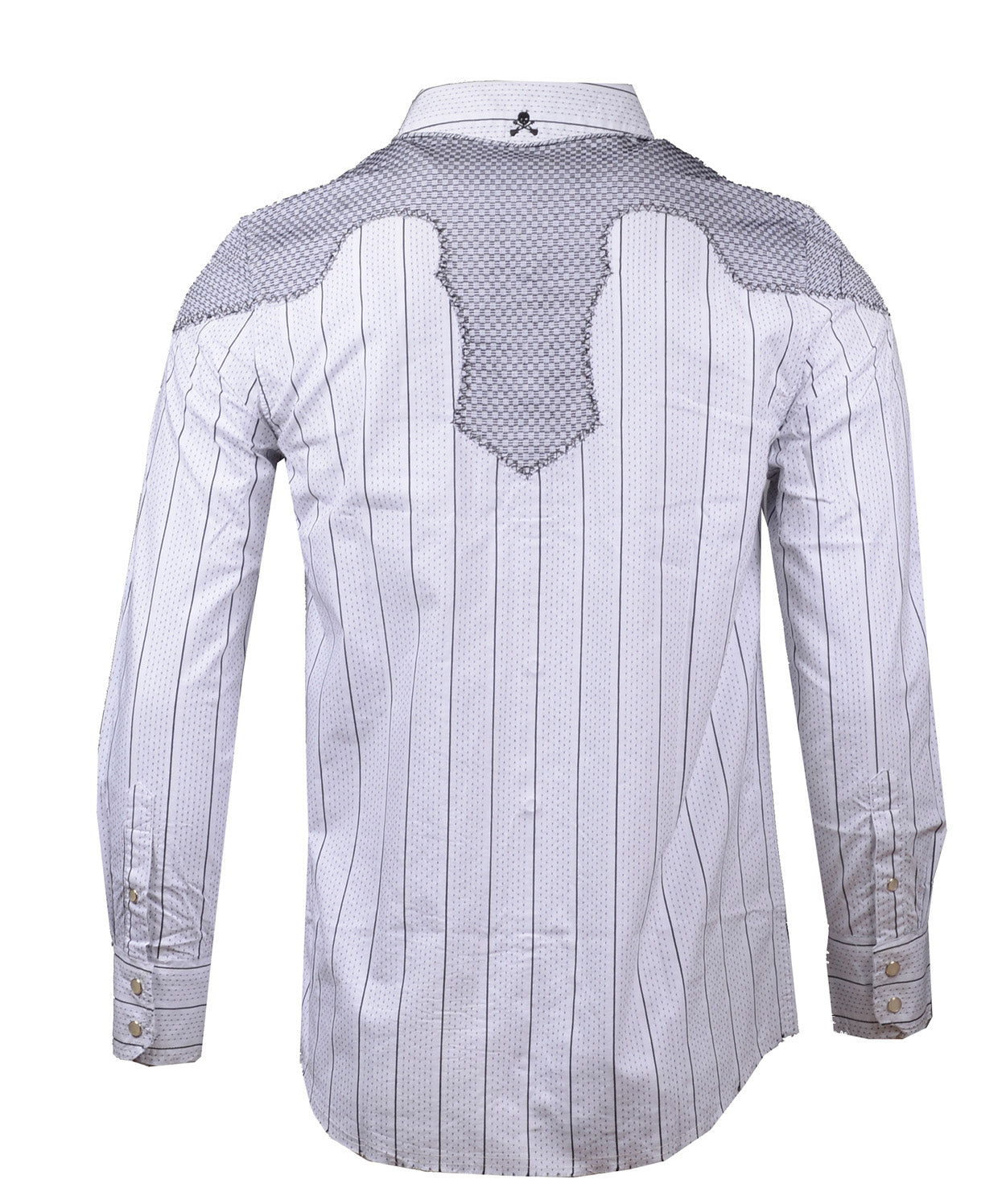 Men's Western Button Up Shirt - Western County Bars White by Rock Roll n Soul