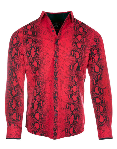 Men's LS Faux Snake Fashion Shirt | Snakebite Red Rock Roll n Soul