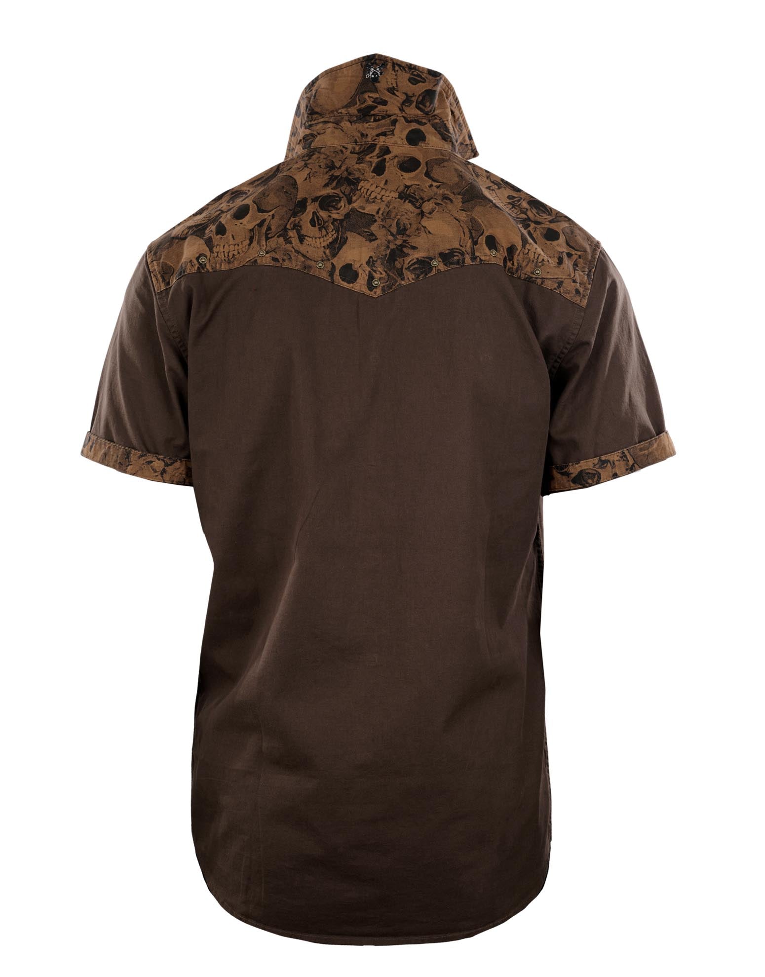 Men's SS Western Shirt | Whipping Post in Brown by Rock Roll n Soul