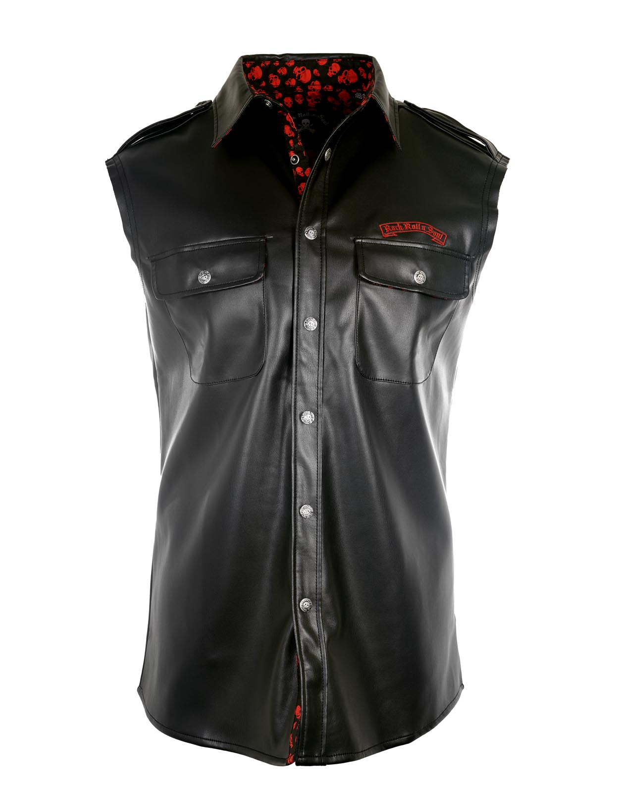 Men's Black Faux Leather Vest | The Hellion by Rock Roll n Soul