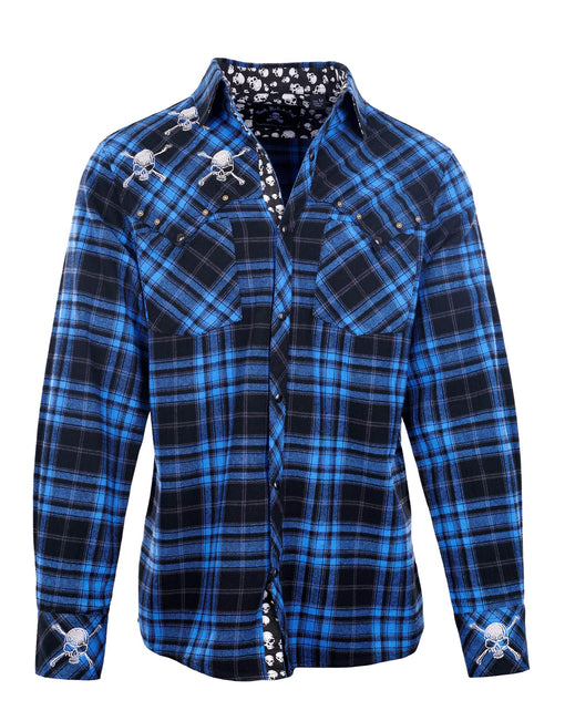 Men's LS Skull Shirt Heads are Gonna Roll by Rock Roll n Soul