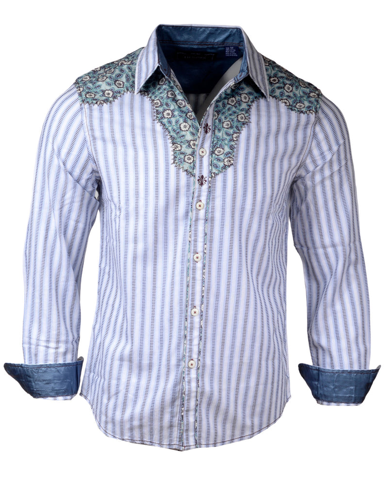 Men's Western Button Up Shirt - Western Back in the Saddle Again in White by Rock Roll n Soul1