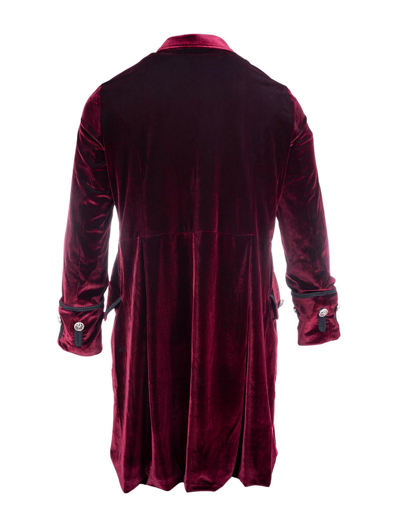 Men's 60's era Velvet Frock Coat | Iconic Burgundy by Rock Roll n Soul