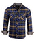 Men's Casual Flannel Fashion Button Up Shirt - Get Rhythm in Navyby Rock Roll n Soul1