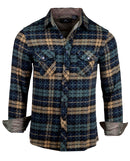 Men's Casual Flannel Fashion Button Up Shirt - Get Rhythm in Olive  by Rock Roll n Soul1