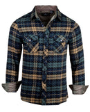Men's Casual Flannel Fashion Button Up Shirt - Get Rhythm in Olive  by Rock Roll n Soul1
