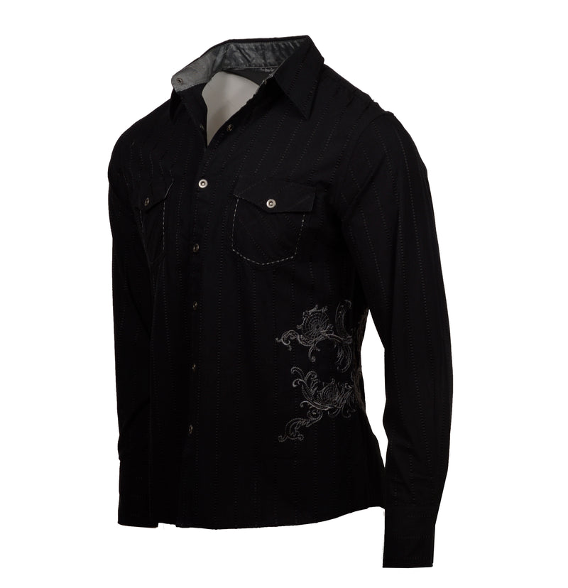 Men's Casual Fashion Button Up Shirt - Highway to Hello by Rock Roll n Soul