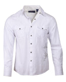 Men's Casual Fashion Button Up Shirt - Highway to Hello White by Rock Roll n Soul