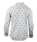 Men's Casual Fashion Button Up Shirt - Overkill White Skull by Rock Roll n Soul