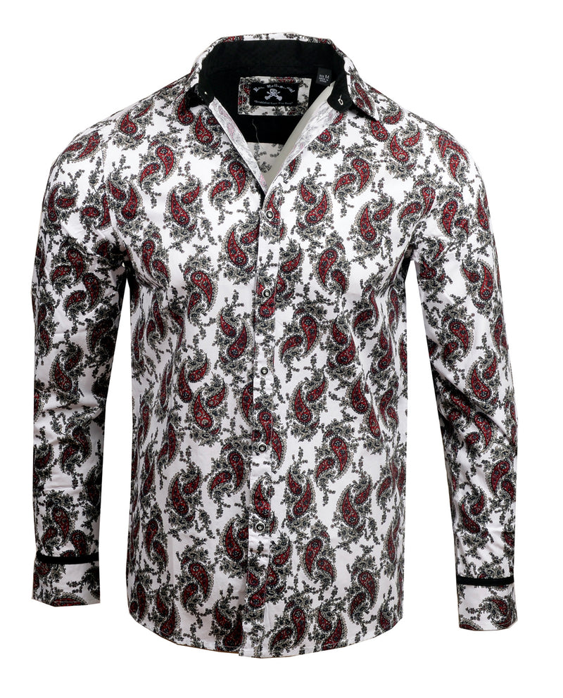 Men's Casual Fashion Button Up Shirt - Paisley Park by Rock Roll n Soul