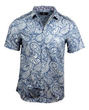 Men's Casual Fashion Button Up Shirt - S/S Hillbilly Deluxe Paisley by Rock Roll n Soul