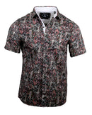 Men's Casual Fashion Button Up Shirt - S/S Bark at the Moon Paisley by Rock Roll n Soul