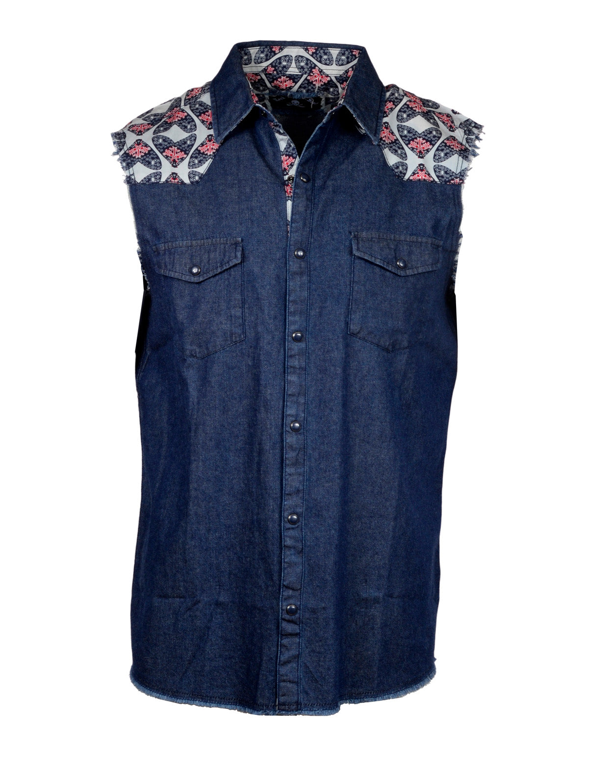 Men's Casual Fashion Button Up Sleeveless Shirt - Drinkin and Dreamin in Navy by Rock Roll n Soul
