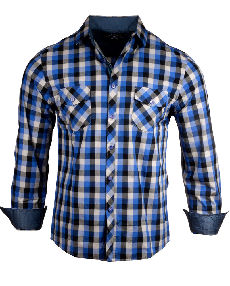 Men's Casual Fashion Button Up Plaid Shirt - Bad Decisions by Rock Roll n Soul1