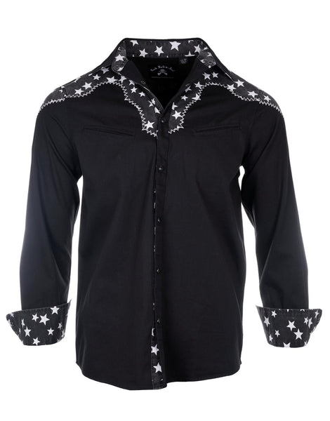Men's LS Western Shirt | When the Stars Come Out Rock Roll n