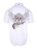 S/S Flying Skull & Guitar White