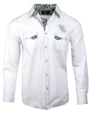 Men's Casual Fashion Button Up Shirt - Paradise City in White by Rock Roll n Soul