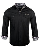 Men's Casual Fashion Button Up Shirt - Time is Running Out by Rock Roll n Soul