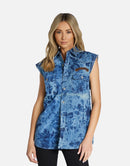 Ludi Sleeveless Rooster Boyfriend Jacket