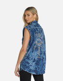 Ludi Sleeveless Rooster Boyfriend Jacket