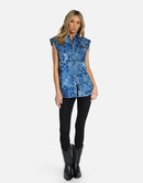 Ludi Sleeveless Rooster Boyfriend Jacket