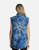 Ludi Sleeveless Rooster Boyfriend Jacket