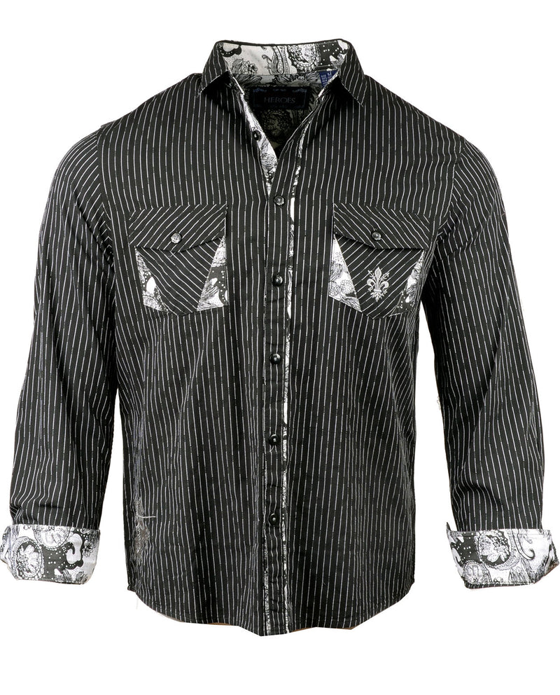 Men's Casual Fashion Button Up Shirt - Pre Order Paint it Black by Rock Roll n Soul1